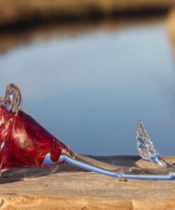 Glas rood roos as