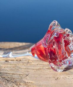 Glas rood roos as
