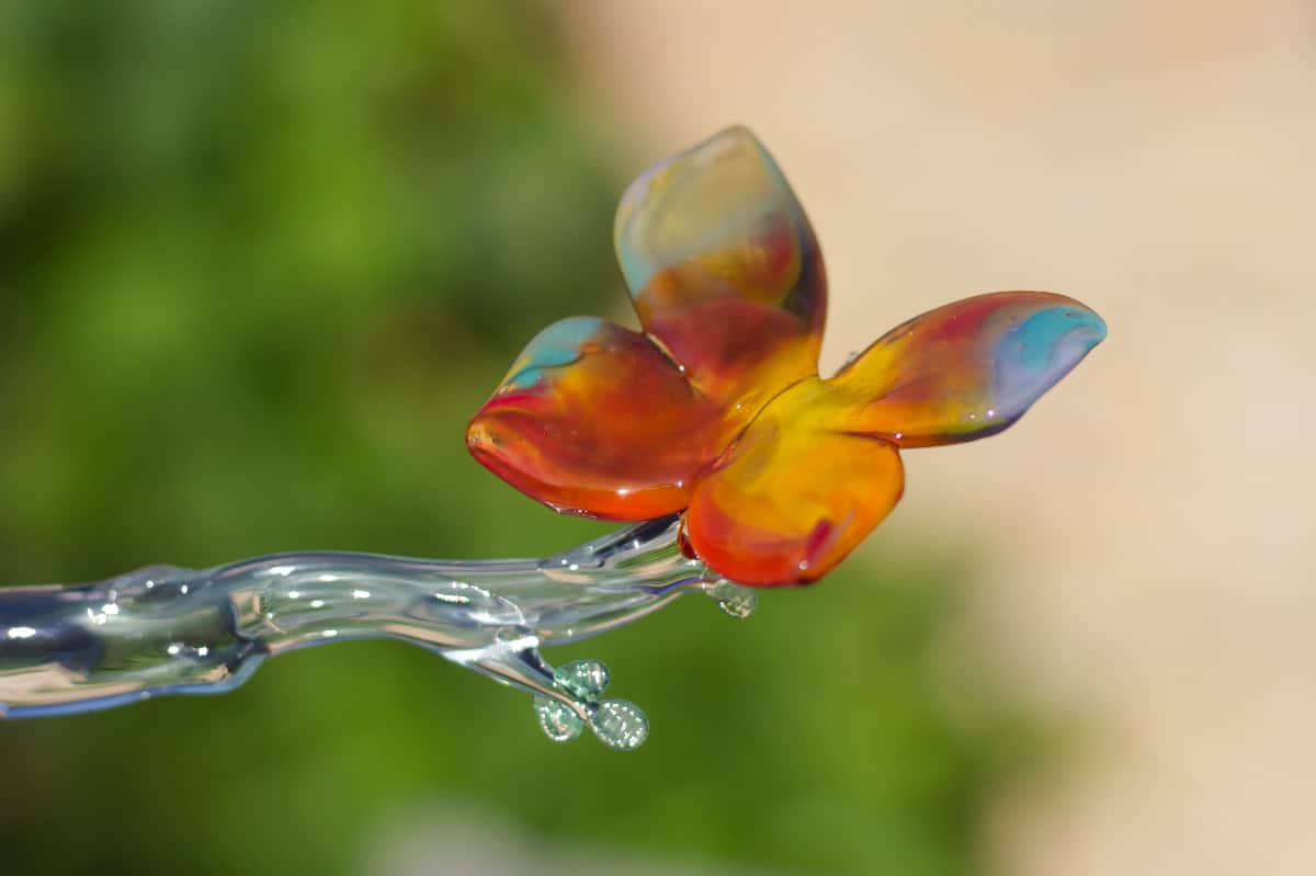 Glassculptuur OBS 't Fonnemint - St. Annaparochie | Glazen vlinder