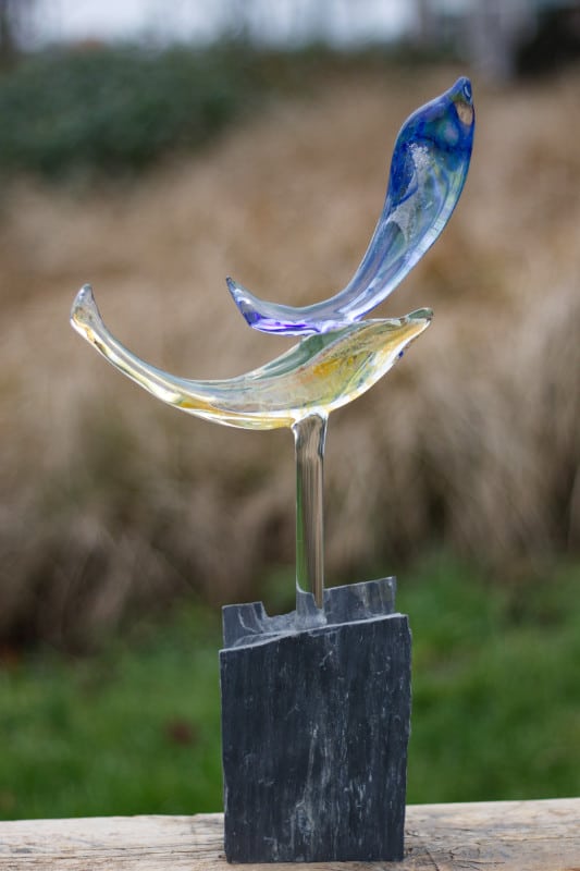 Sculptuur Vrijheid - Glazen dolfijnen