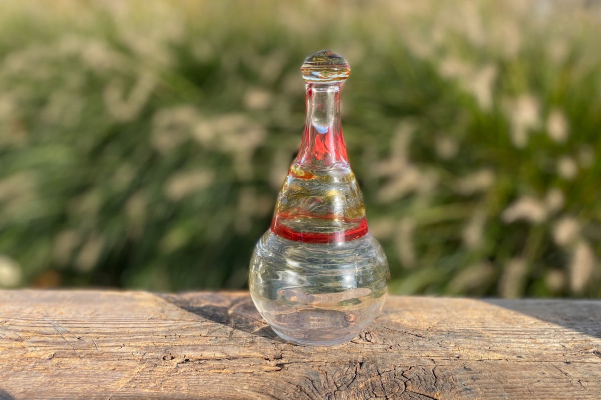 Glazen Karaf 2 Liter Bolvormig - Crystalline Glas Met Gebogen Handvat, Handgemaakt Voor Water, Sap En Sangria